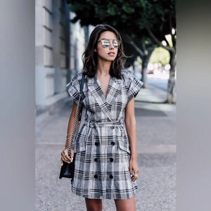 Marissa Webb Fulton Plaid Vest Linen Dress size Large